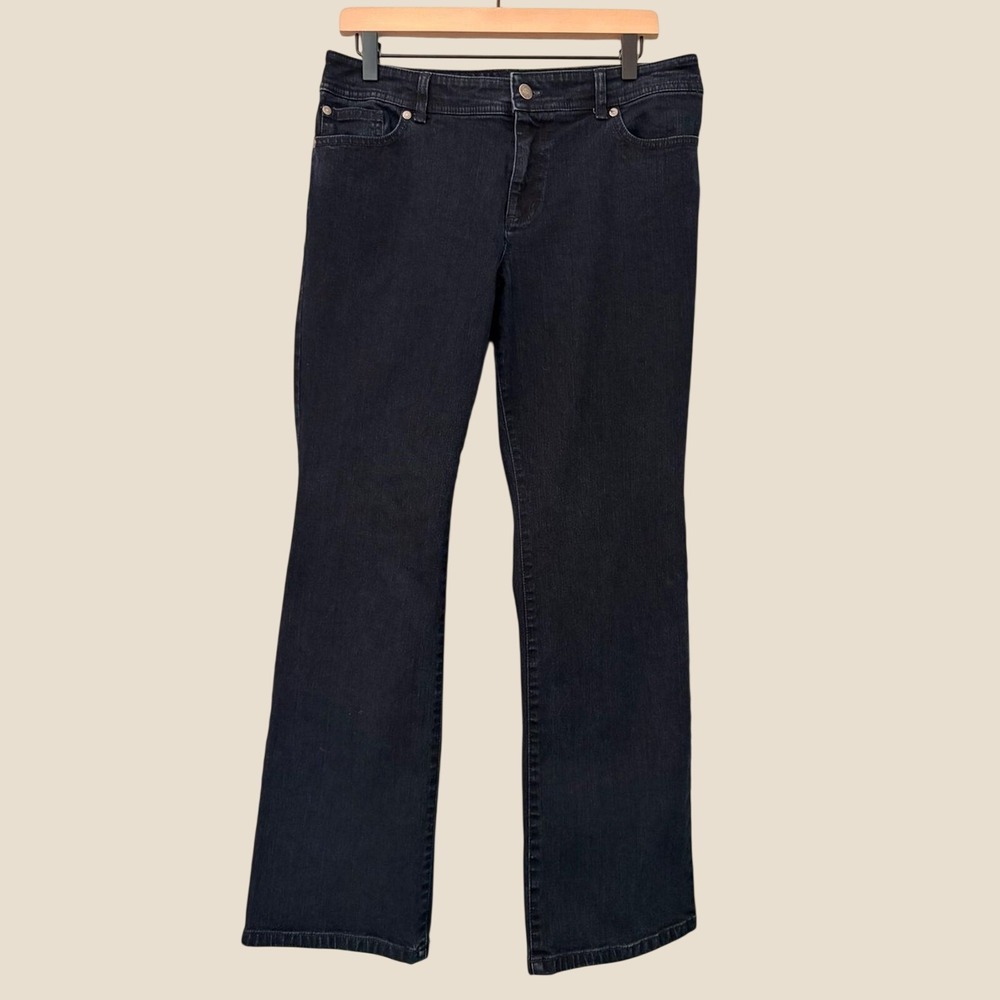 Chico's Women's Dark Indigo Denim Boot Cut‎ Jeans Size 1 Short / US 8 Short
